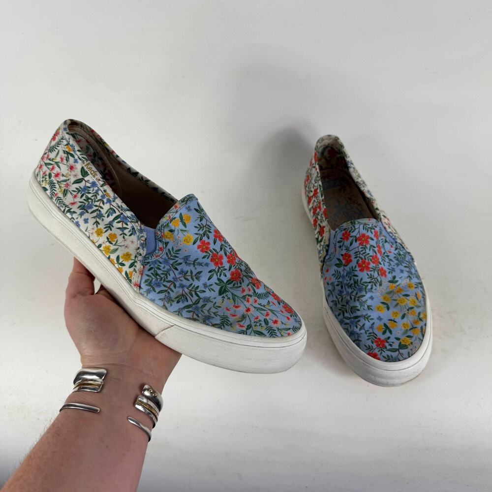 Keds Rifle Paper Sneakers Women's 9.5 Floral Canvas Slip-On Low Top Casual